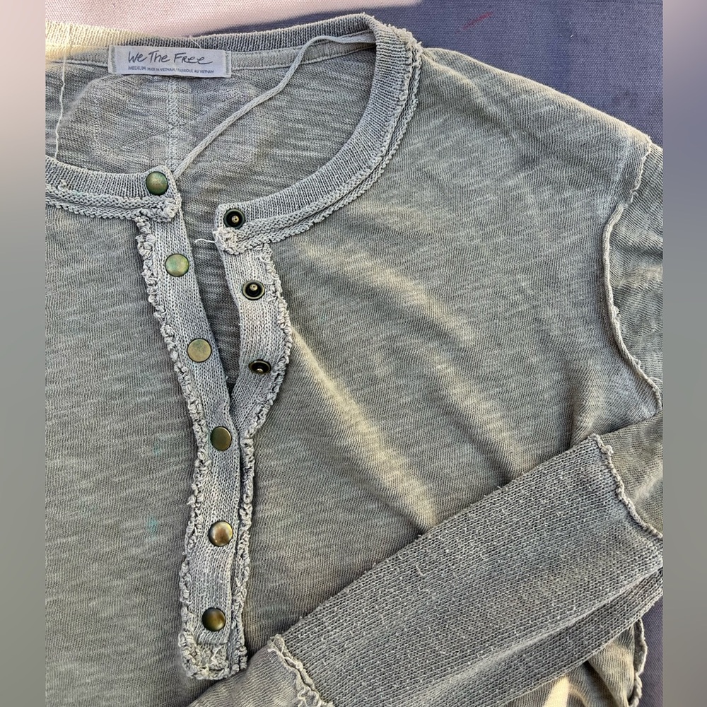 We The Free Olive Green Long-Sleeve Henley Top - Picture 2 of 6